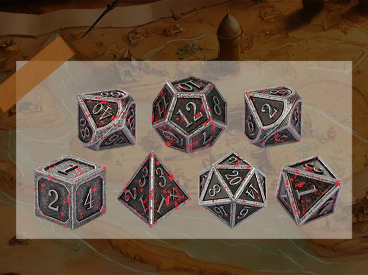 Hot Metal DND Polyhedral Dice Set for Tabletop RPGs