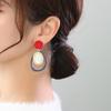 Retro geometric water drop pearl earrings stud earrings design sense niche