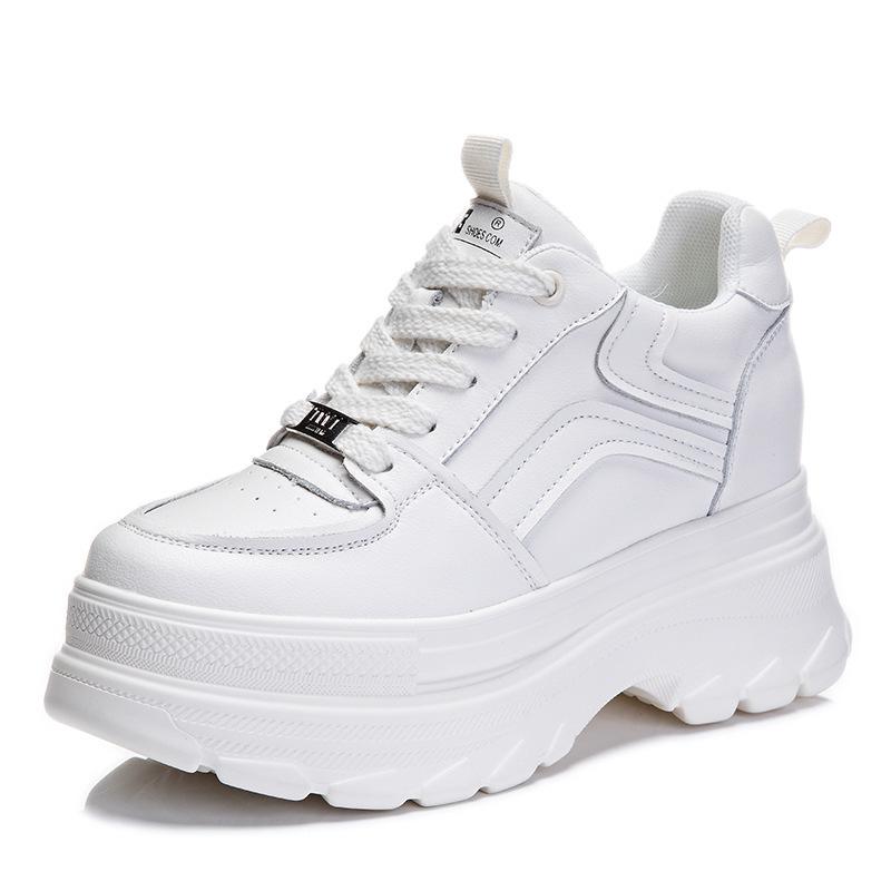 

Thick sole inner height increase spring new muffin sports and leisure shoes breathable small A 34 белый