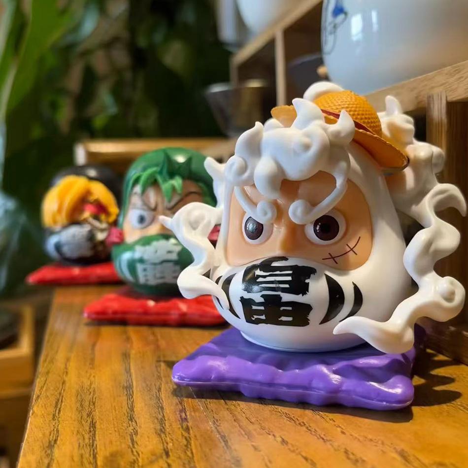 6Cm Q-Version  Anime Figure Nika Luffy Zoro Sanji Nami Cos Super Dharma Figurine Pvc Statue Model Toys Car Ornaments
