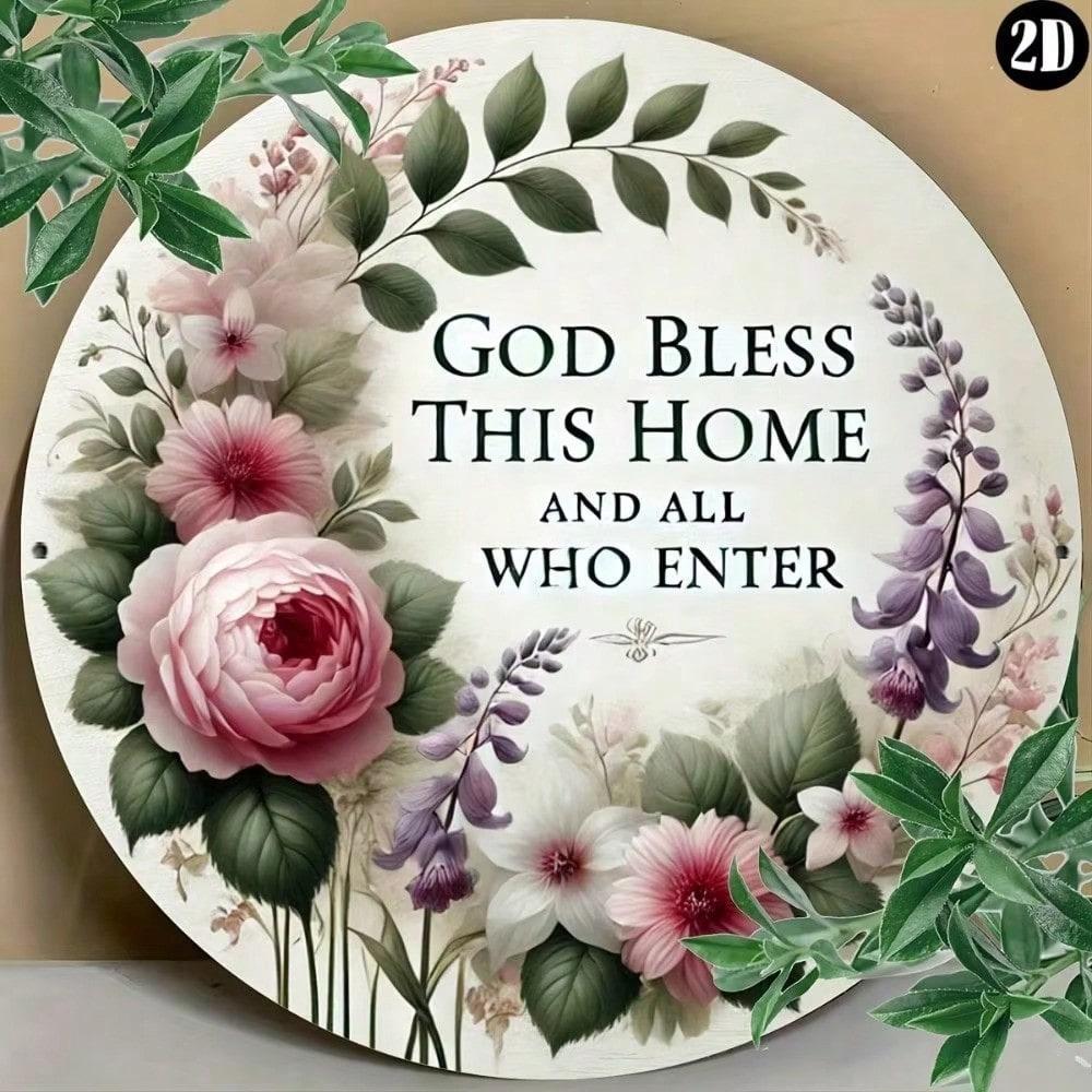 

Vintage Metal Wall Sign Round Retro Art Home Decor Farmhouse Iron Plaque Tin Sign 20x20 разноцветный