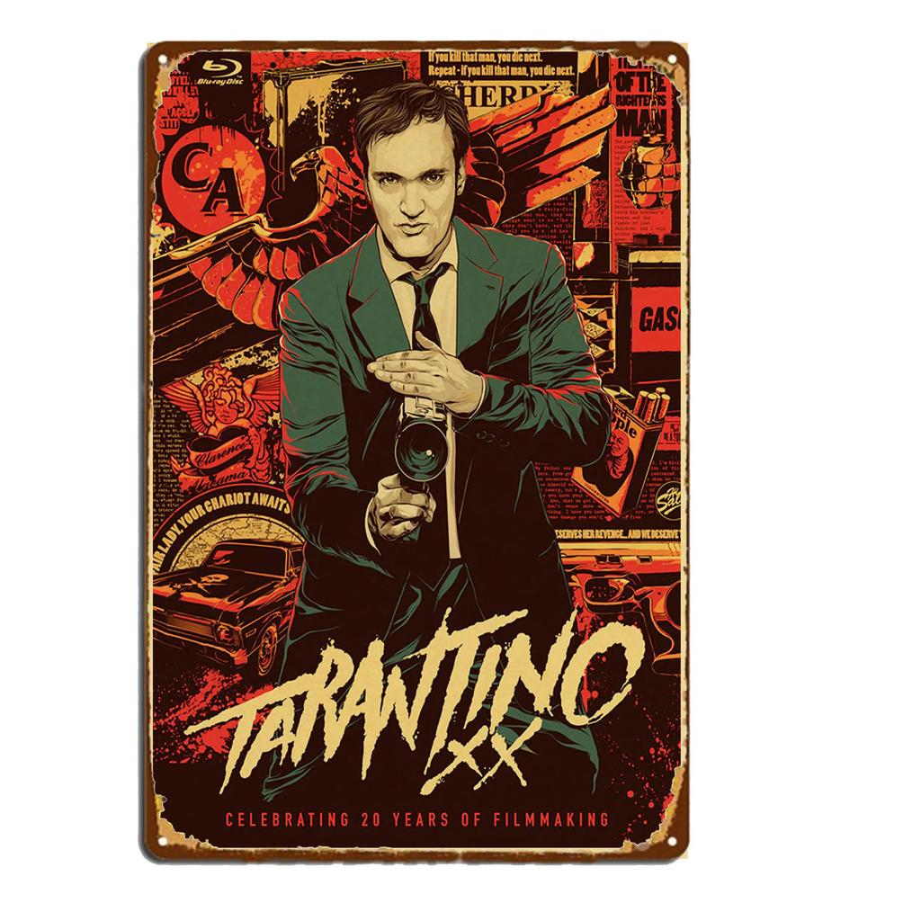 Metallblechschild Vintage Shabby Dekorative Schilder Quentin Tarantino Film Schilder Haus Schlafzimmer Wandplatte Poster Dekor Blechschilder