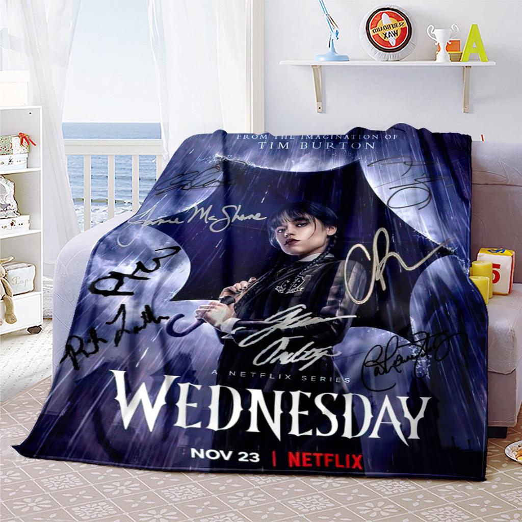 Wednesday Halloween Costume Blanket Perfect All Seasons Soft Comfortable Sofa Office Nap Travel Halloween Gift