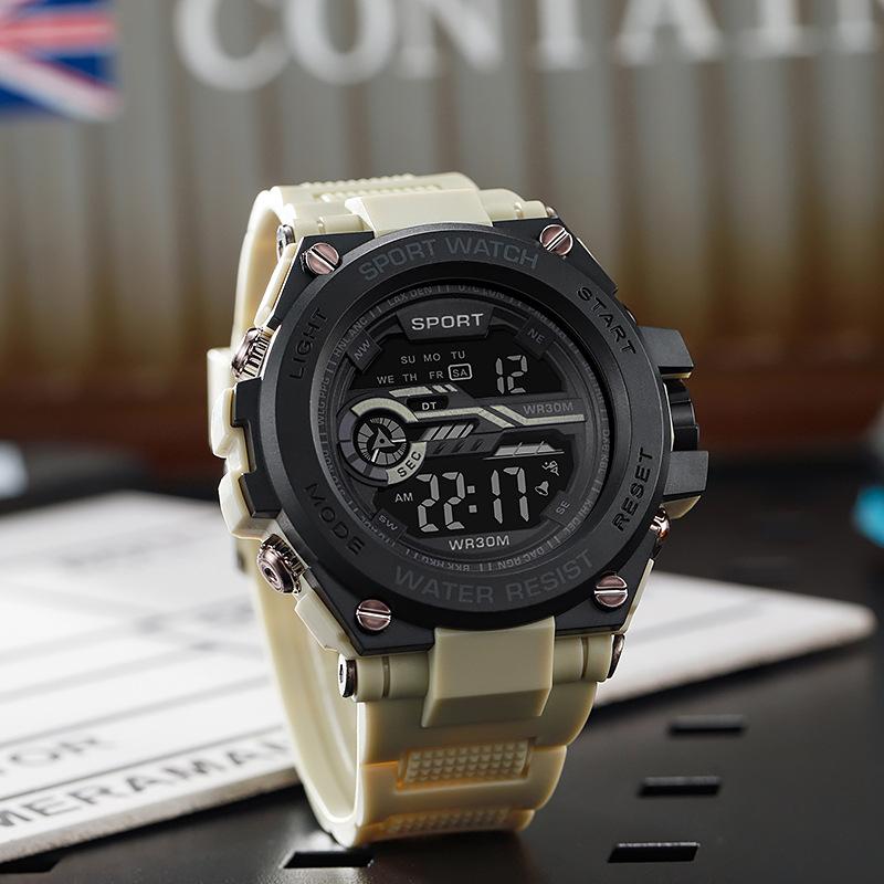 Multifunctional Black Technology Luminous Electronic Watch High Value Outdoor Sports Waterproof and Anti-drop Electronic Watch