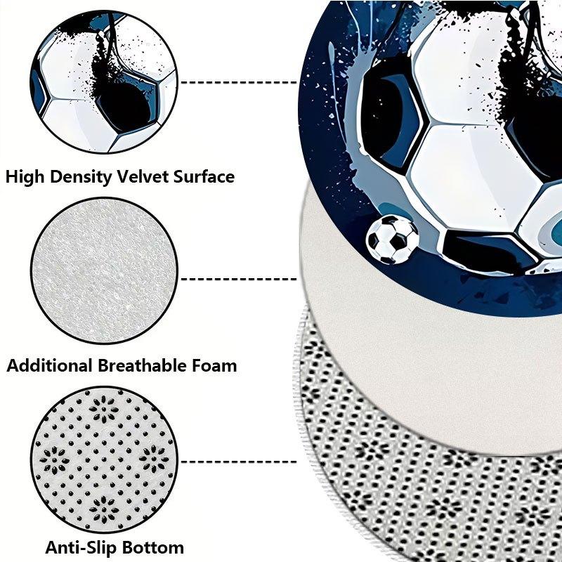 Football Graffiti Movement Flannel-printed round floor mats are slip-resistant Suitable for room bedroom terrace garden carpets