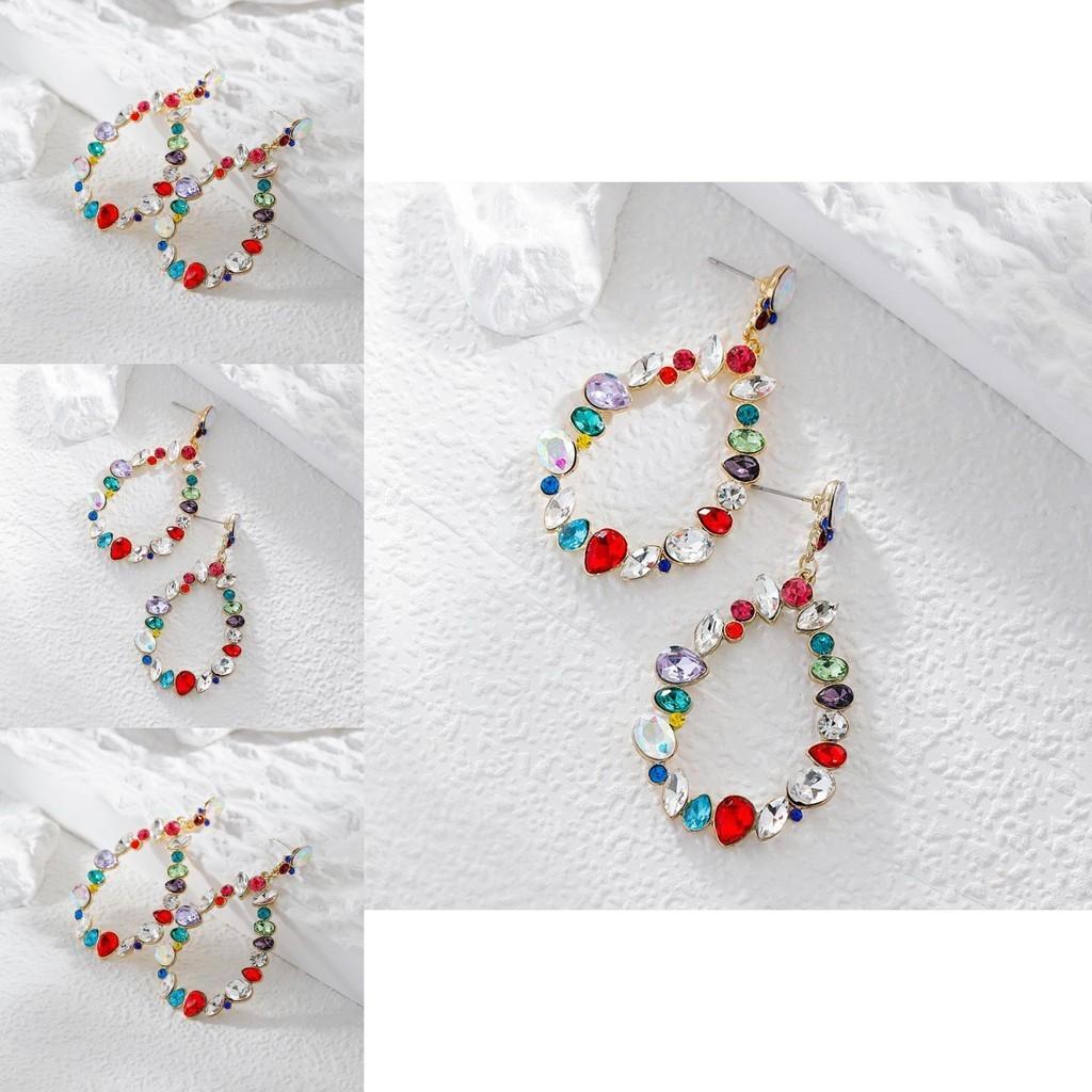 Elegant Teardrop Earrings Alloy Material Stylish And Trendy Geometric Design