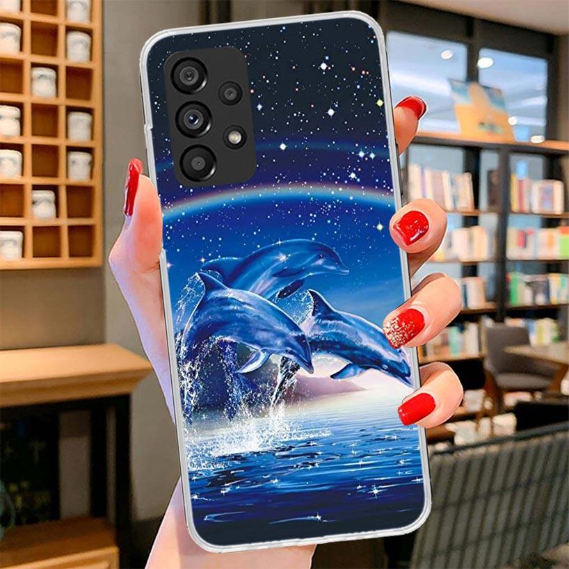 Ocean Animal Cute Dolphin Phone Case For Samsung Galaxy A17 A37 A57 A16 A26 A36 A56 A15 A25 A35 A55 A14 A24 A34 A54 A13 A23 A33