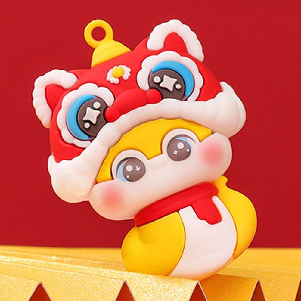 Cute Snake Year Keychain Resin Chinese New Year Pendant Zodiac Snake Lucky Snake Key Ring  Kids