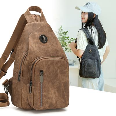 Damen Weiche Leder Brusttasche Multifunktionaler Rucksack Vintage Umhängetasche