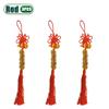 1-20PCS Wooden Gourd Copper Five Emperor Coin Pendant Chinese Knot Tassel Lucky Charm Auspicious Knot  Home Decor Pendant