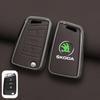 Zinc Alloy Leather Car Remote Key Case Cover Protector Shell Fob For Skoda Superb A7 Kodiaq Octavia A7 A8 Keychain Accessories OO666