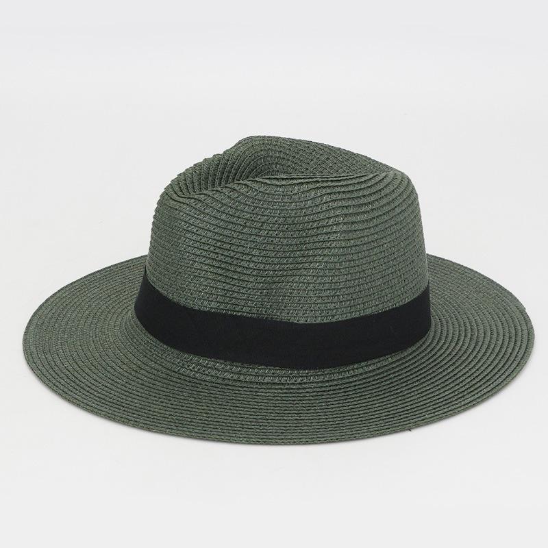 Foldable Colorful Summer Straw Hat Square Buckle Outdoor Beach Travel Breathable