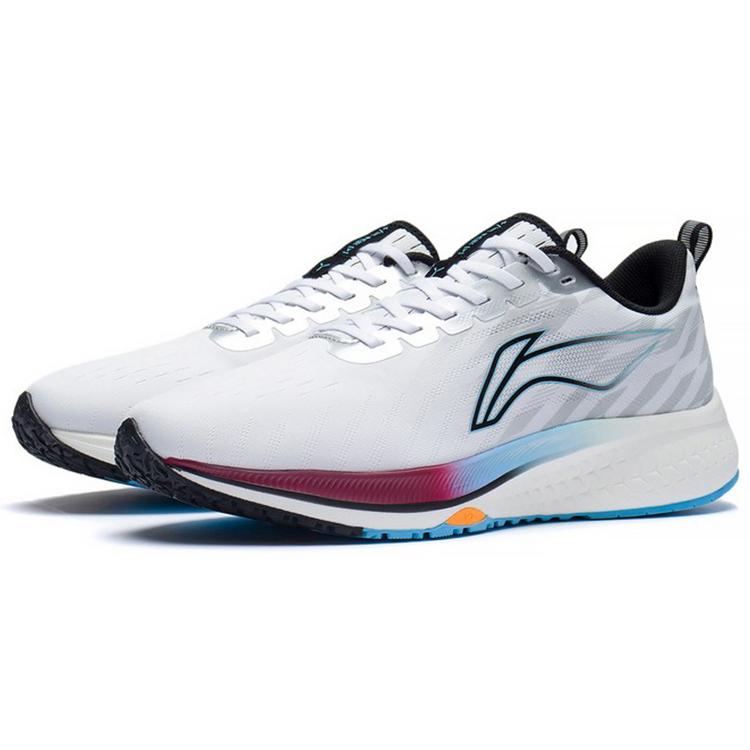 New LiNing Red Hare 5 Cushioned Slip Resistant Breathable Rebound Low Top Running Shoes White Light Gray ARMS009-8