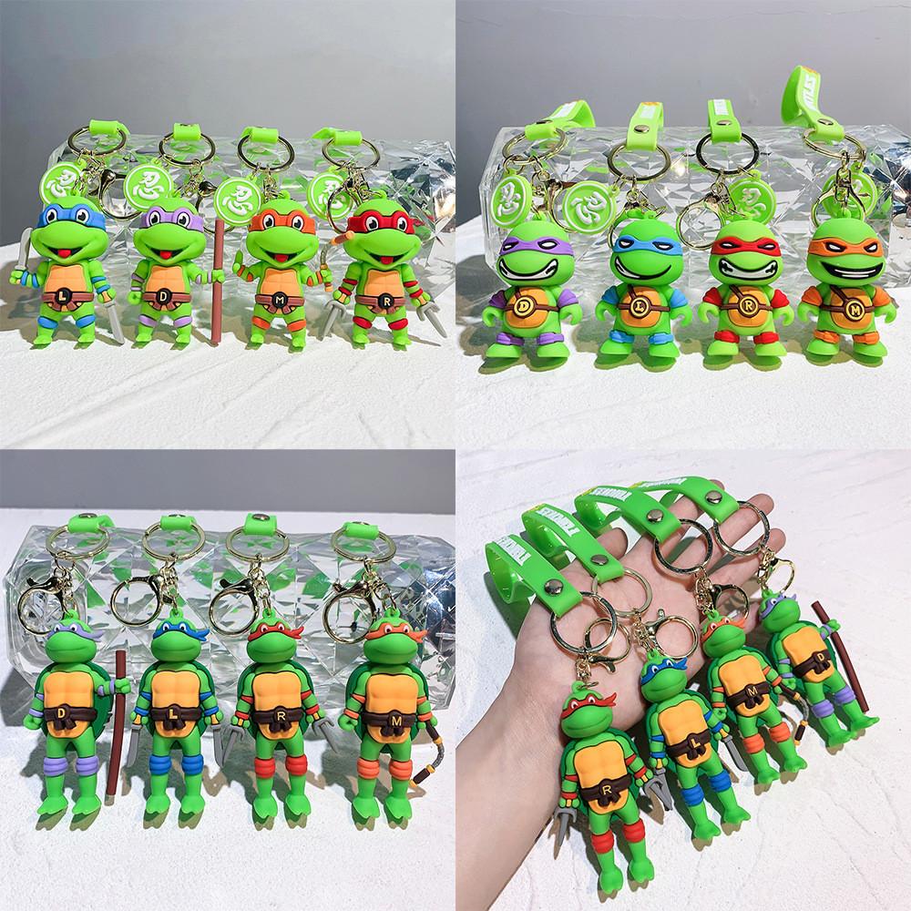 Kleurrijke PVC Ninja Turtles Sleutelhanger Schattige Siliconen Tassenhanger Voor Kinderen Cadeaus