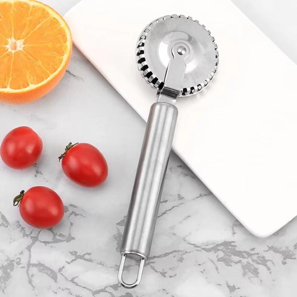 2pcs Crimping Edge Pie Cutter Wheel Stainless Steel Dumpling Embossing Maker Pastry Roller Dough