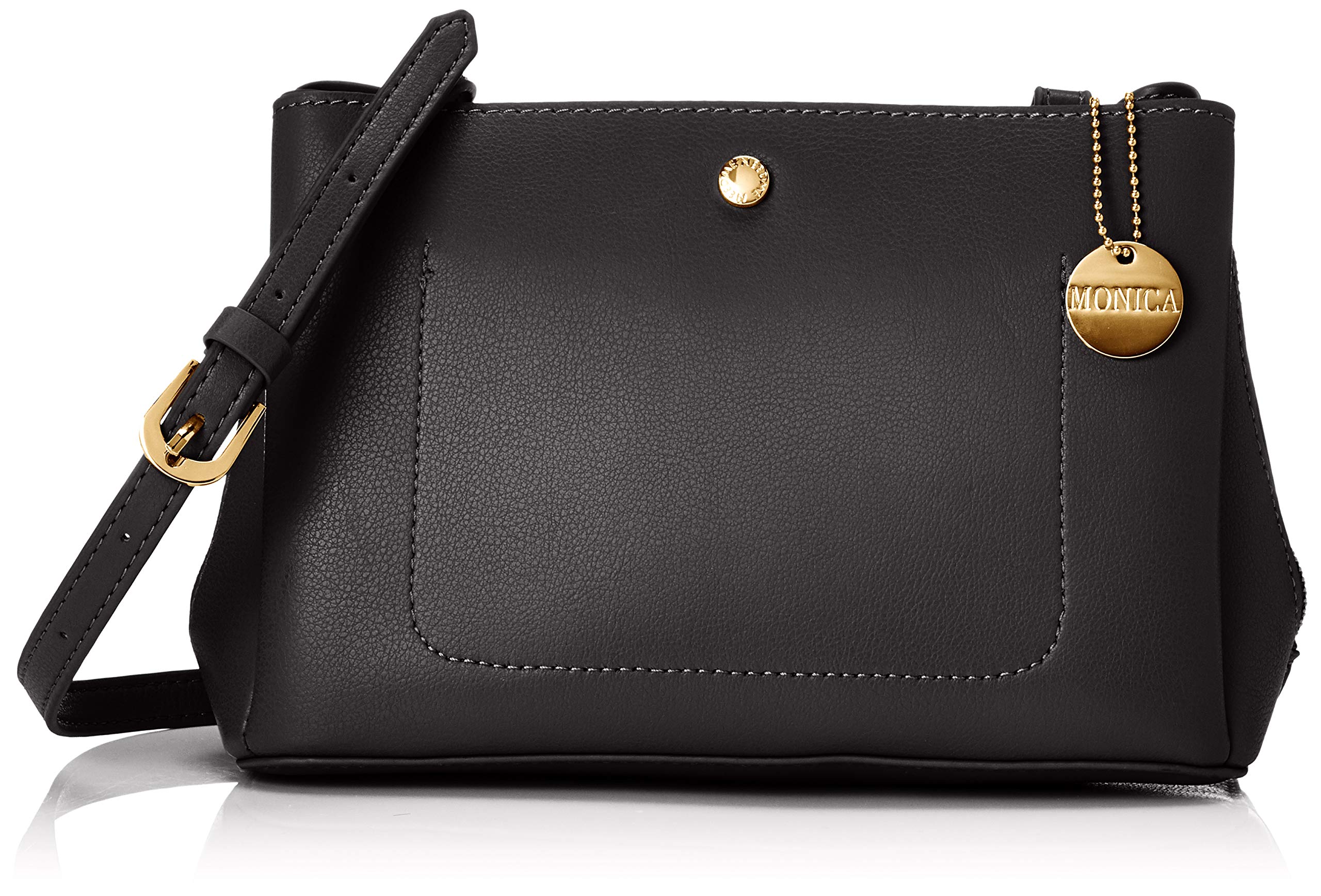 Monica Women s Three-Layer Shoulder Bag, Black