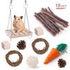 Wooden Hamster  Toy  Grass  Ball  Set Bite-resistant Molar Cleaning Tooth Toys Interactive Games Props Pet Supplies For Rabbit Guinea Pig