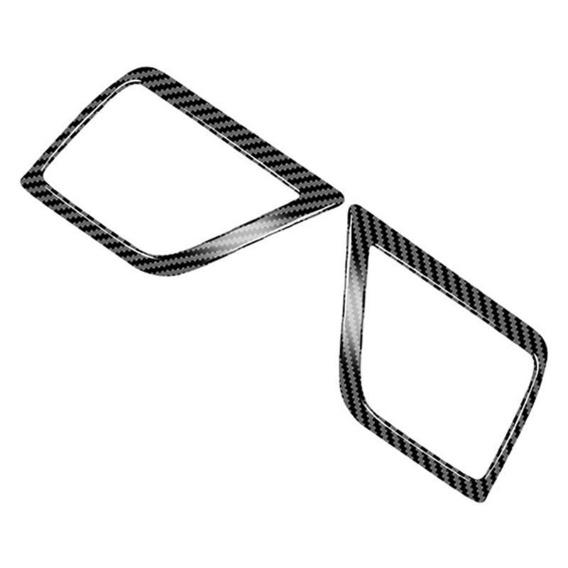 Authentic Car Carbon Fiber Rear Door Inner Speaker Audio Horn Ring Cover Trim For Toyota Alphard 2015- Carbon Fiber Pattern