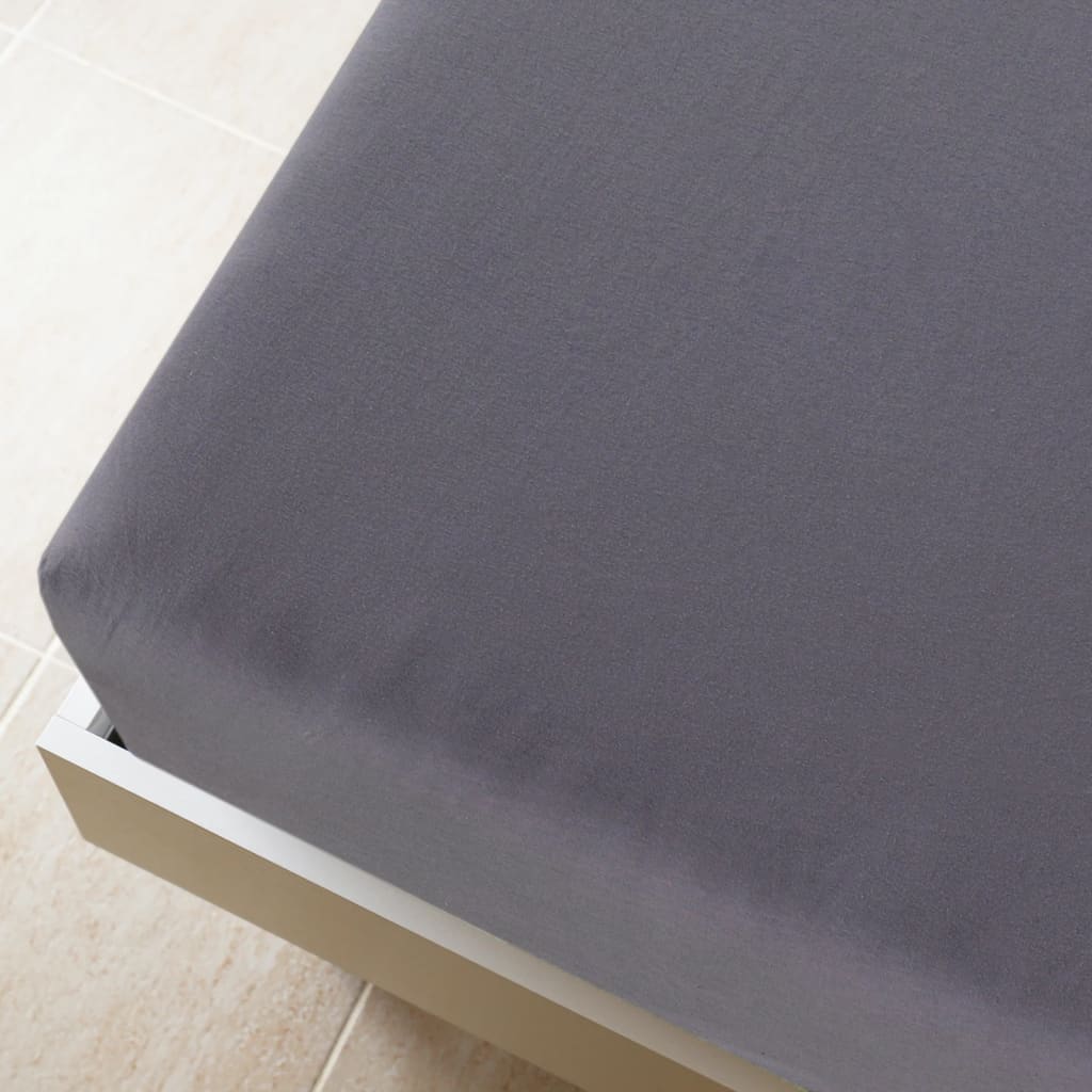Vidaxl Fitted Sheet, Anthracite, 180X200 Cm, Cotton Jersey