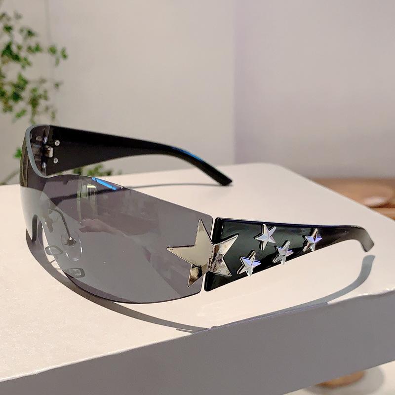 

Rimless Sunglasses Women For Men Luxury Brand Designer Vintage Pentagram Sun Glasses Popular Punk Hip Hop Pink Sexy Ladies
