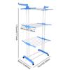 4 Tier Folding Drying Rack Clothing Clothes Horses Rack W/ 4 Drying Poles and Two Side Wings Stainless Steel Laundry Drying Rack