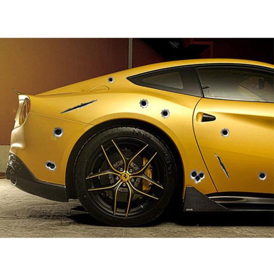 Cool Funny Bullet Hole Pattern Automotocyklová helma Kolo DIY samolepka
