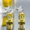 Gica Gema 925 Sterling Silver Yellow Square Shape Personalized Concise Earring For Women FineTemperament High Grade Jewelry Gift