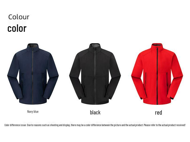 Unisex Waterproof Windproof Stand Collar Jacket - Business Casual, Spring/Fall Wear