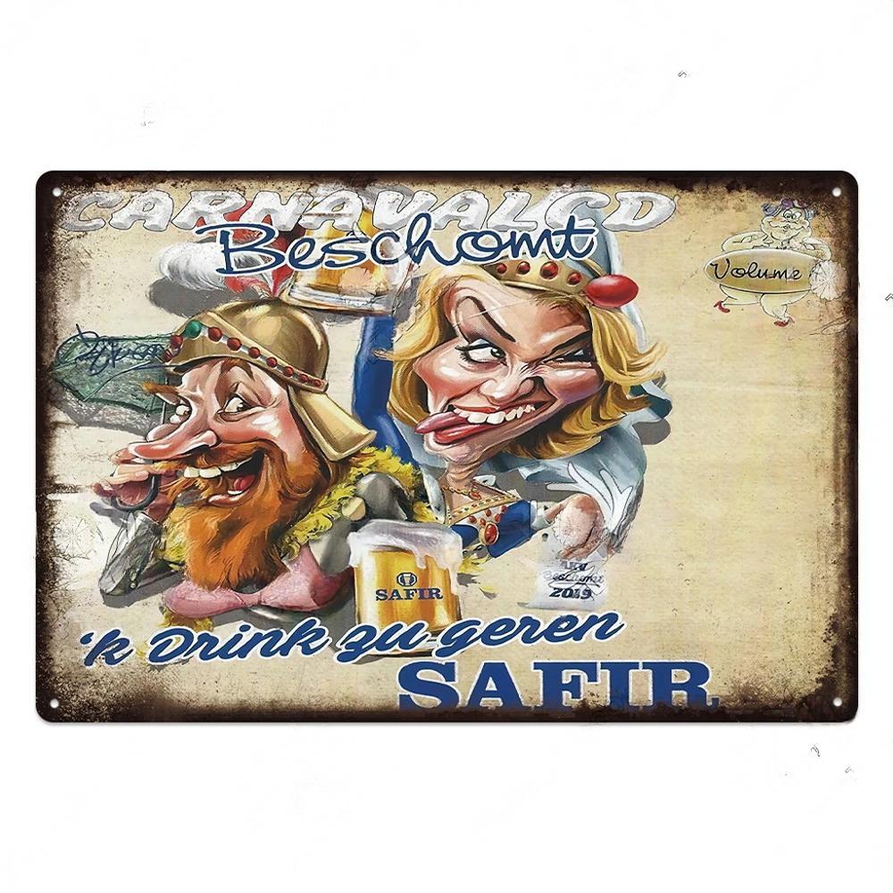 FJ Vintage Kovové Plechové Značky Dekor Pivo Plaketa Retro Plakáty Nástěnná Dekorace Talíř pro Bar Pub Restauraci