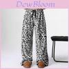 Pantaloni Casual Stampati Leopardo da Donna in Tessuto di Poliestere e Vestibilità Larga per l'Autunno