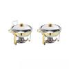Alcohol Stove Large Capacity Circular Gold-plated Insulated Heating Furnace Hotel Restaurant Stainless Steel Buffet Stove