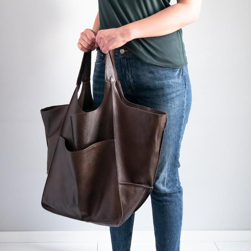 Vintage Soft PU Leather Tote Bag for Women New Large Capacity Shoulder Bag Luxury Handle Bags Splicing Hobo Bags Purse