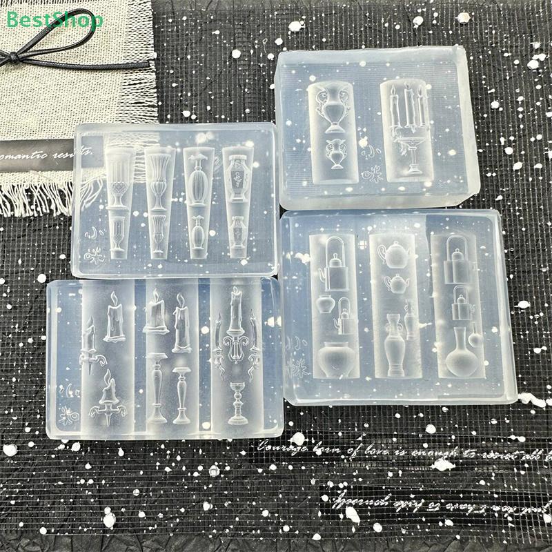 Matriță Unghii Silicon 3D Lumânări Suporturi Lumânări Vaze Design Ștanțare Unghii Decorațiuni Unghii Design DIY Instrument Artă Manichiură