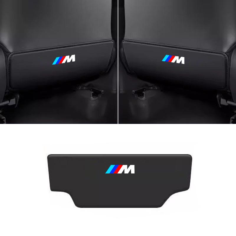 RTJF7 1pcs Leather Car Seat Back Kick Guard Cover For BMW M Emblem M1 M2 M3 M5 X1 X3 X5 X6 E46 E39 E36 E60 Interior Accessories