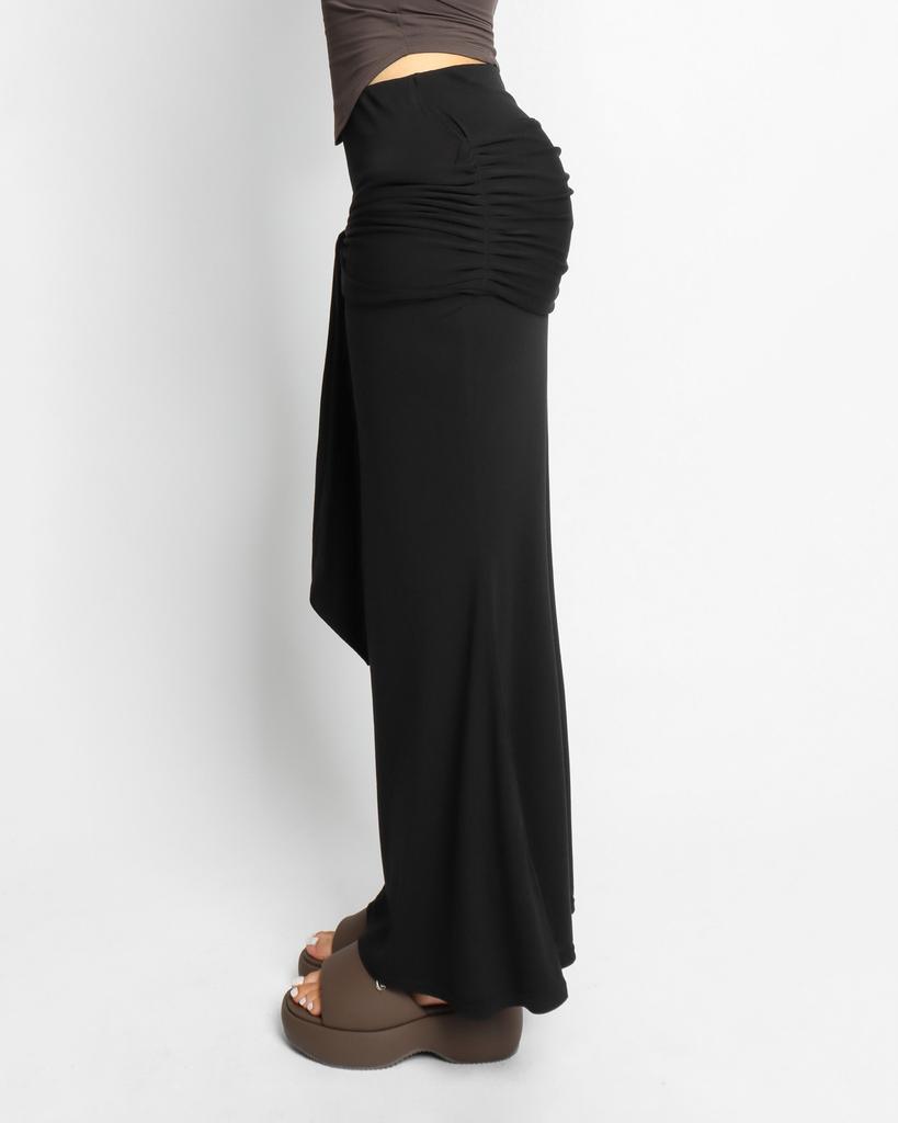Kulsiseu Cs Shirring Long Sk-054 (Black)