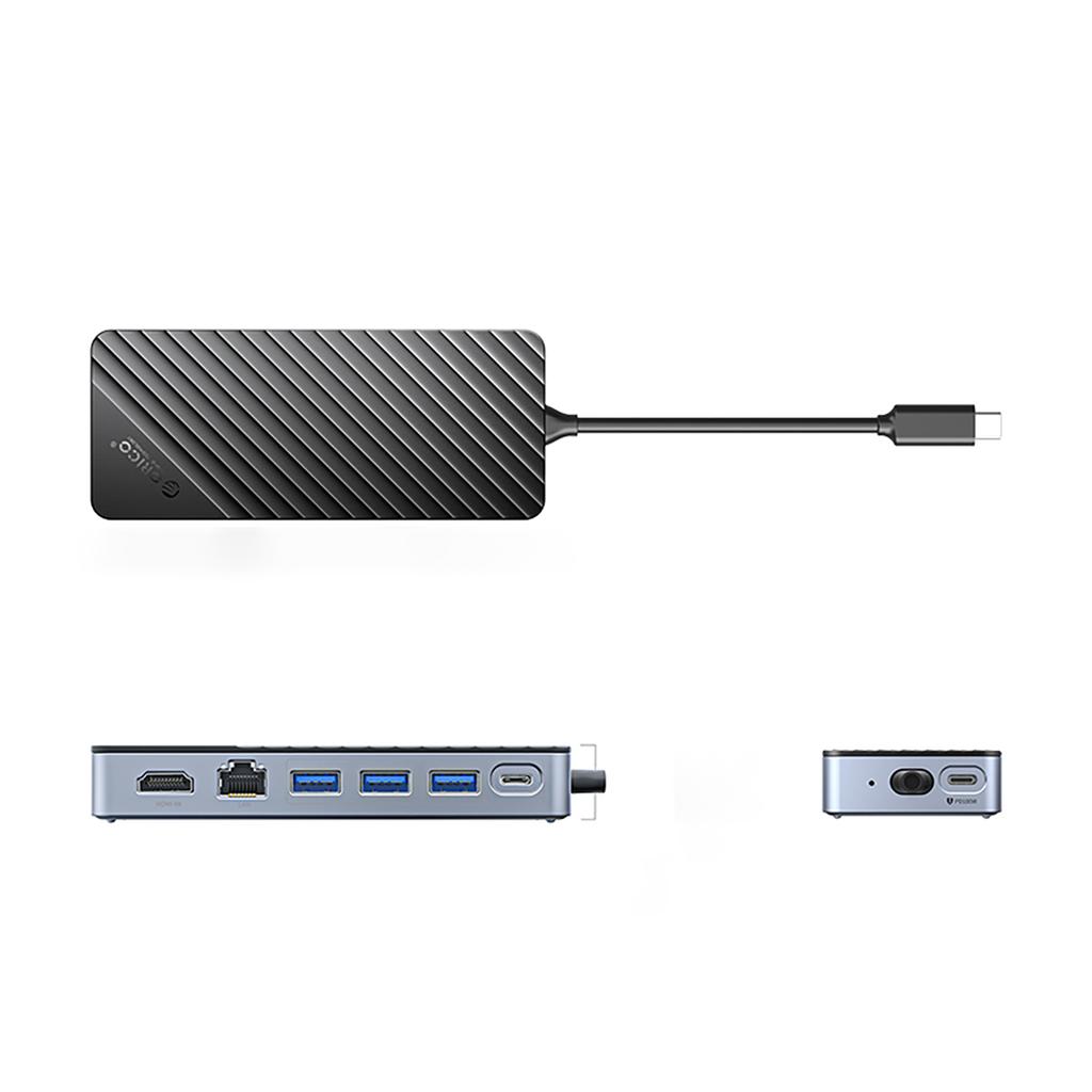 OM28PR-G2 Hub Docking Station with M.2 USB-C Drive Bay - USB-A USB-C HDMI Ethernet - Black