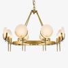 Modern Marble Copper Chandelier: Designer Round Lighting for Living Room, Restaurant, or Bedroom