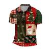 Men's Casual Short Sleeve Shirt with Christmas Print and Loose Fit for Holiday