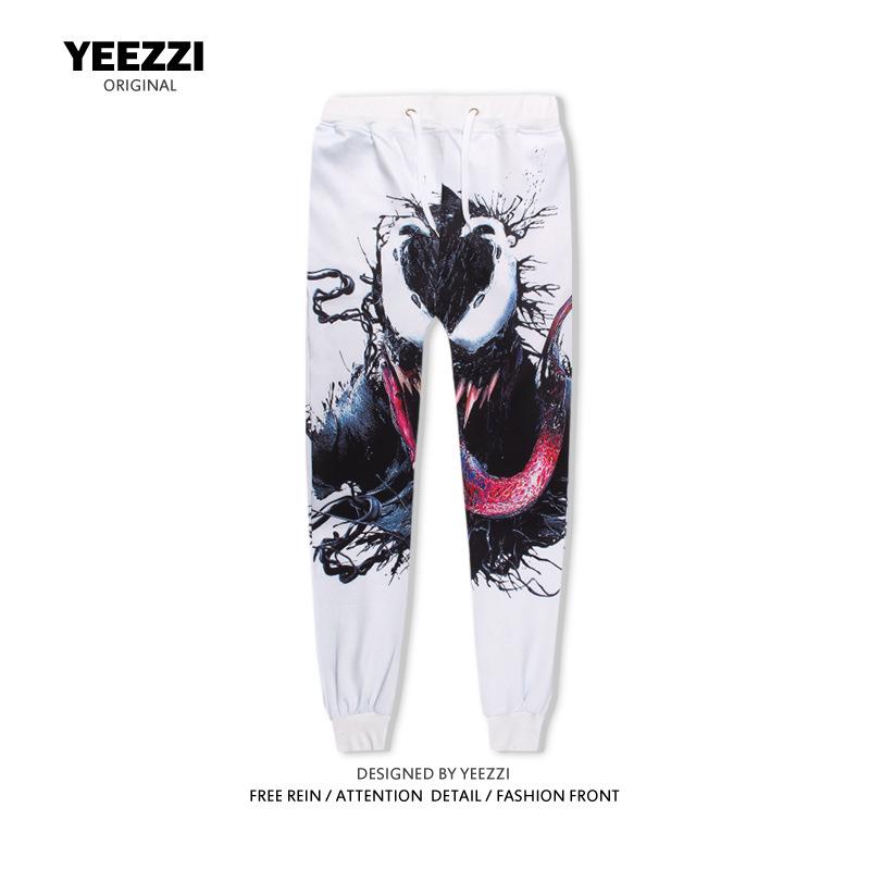 Set mikiny s kapucí a kalhot s digitálním potiskem Žralok Venom - Unisex Podzimní/Zimní Edice pro Pár