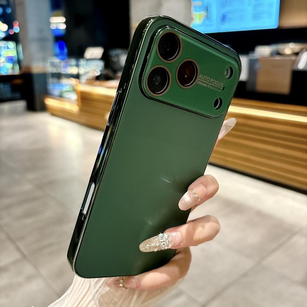 Instantly Turn 17 Large Window Lens Protect Case For iPhone 17 16 15 14 13 12 11 Pro Max Plating Bumper Hard Matte Cover
