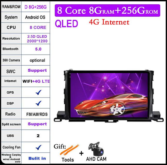 Android 14 For Toyota Highlander Kluger 3 XU50 2013-2019 Car Audio Player Autoradion Radio Video Multimedia Stereo Carplay Head