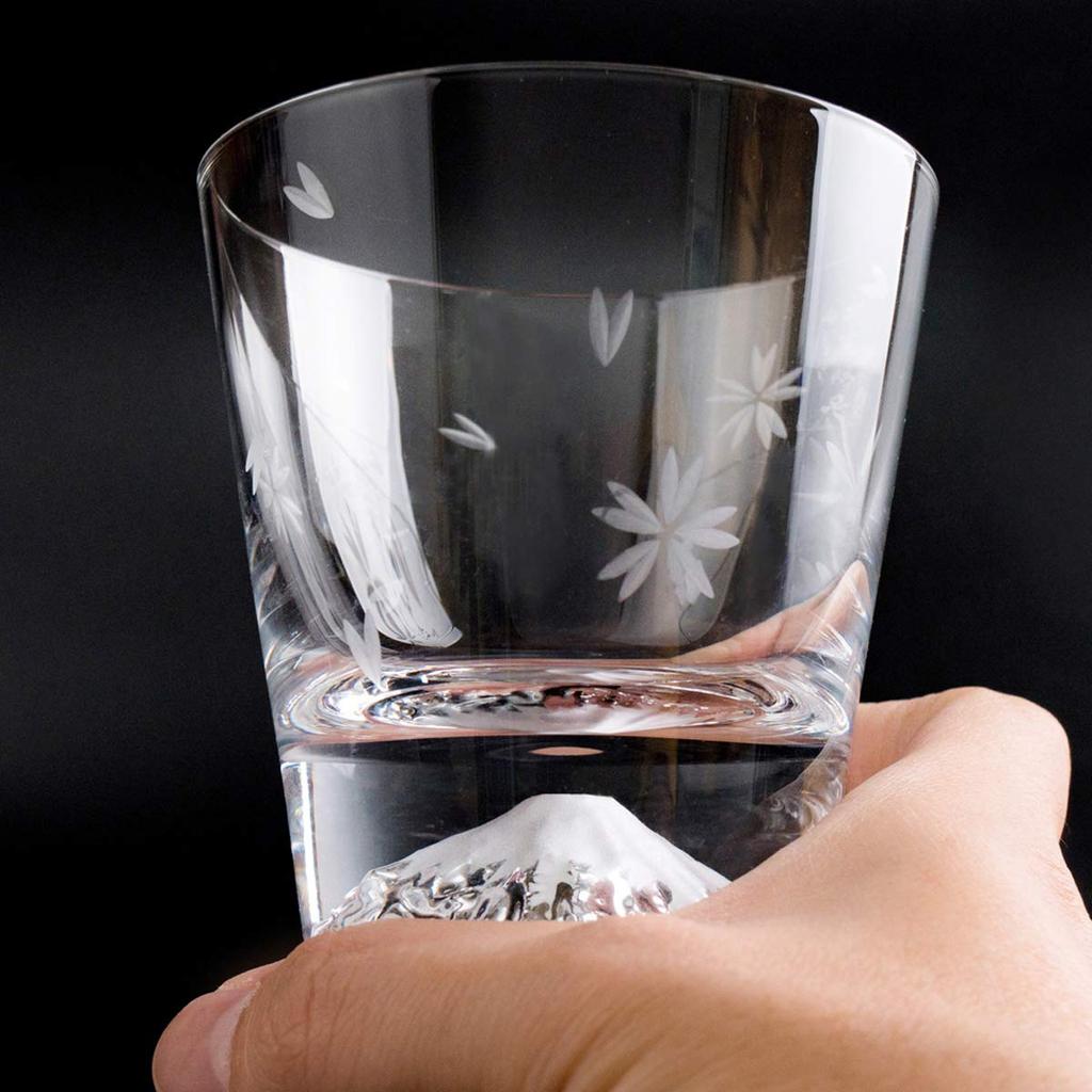 Fuji Fuji Glass Sakura Fuji Rock Glass Pair Set Set of 2 Edo Glass Fuji [Mt. Glass] [Tajima Glass] Mt. TG16-015-RS Mt. Mt.