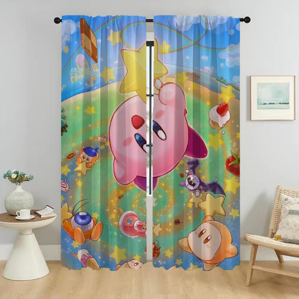 K-Kirbyes Elegant Room Curtains for Living Room Shades Halloween Decoration Anti-mosquito Curtains 2 Pieces Window Curtain Child