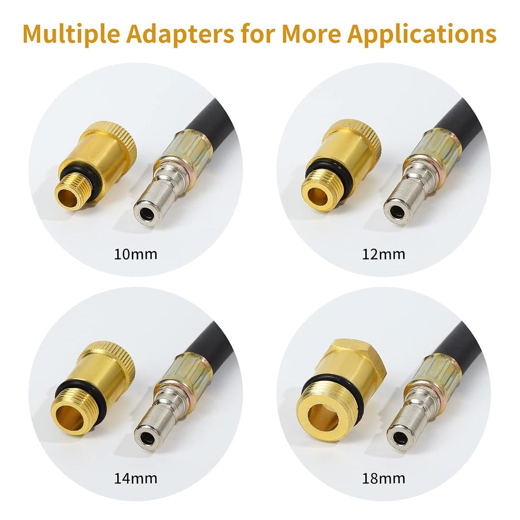 8PCS Compression Tester Kit 0-300 PSI Petrol Gas Engine Cylinder Pressure Gauge Automotive Tool For Motorcycle Car Truck (Black)