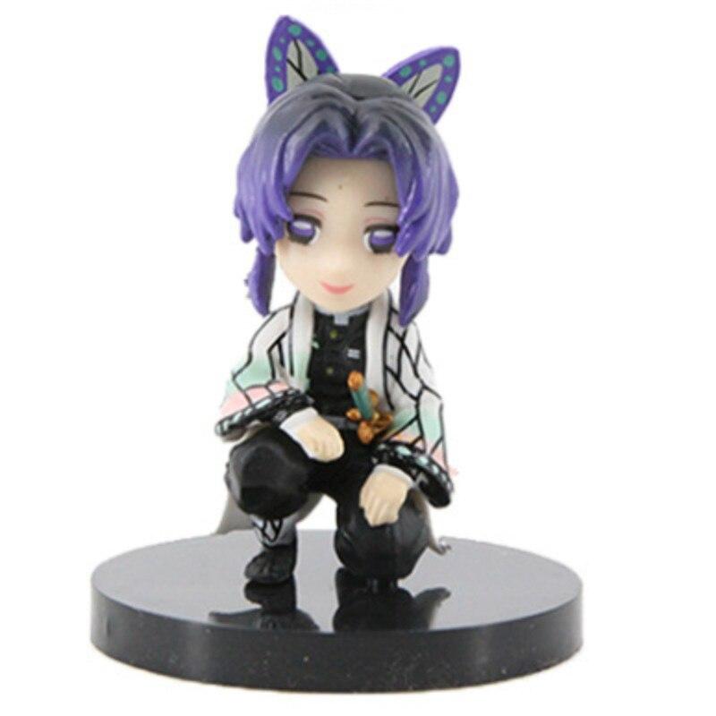 Demon Slayer Action Figure Kawai Q Version Cute Doll Kyoujurou Shinobu Figma Pvc Anime Model Christmas Gift Toys for Children