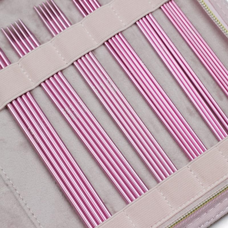 11Pairs Double Ended Aluminum Knitting Needle Double Pointed Head Knitting Needle 2.0mm-6.0mm for Sweater Scarf Hat Bag