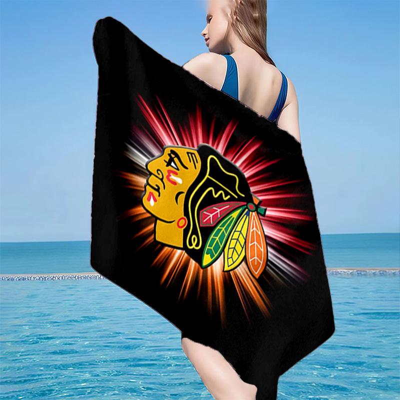 Blackhawks Microfiber Beach Towel, Soft And Absorbent, Quick-Dry, Ideal for Summer Travel, Beach Essential, Swimming Pool Gifts
