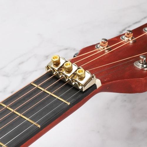 uxcell Guitar Locking Nut Clamp and Screw Metal Guitar String Block Nut Fitting Gold for Tremolo Bridge, 3 Pieces