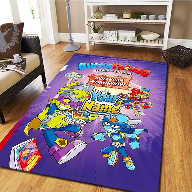 Superthings Battle Custom Name Carpet Rug For Living Room Bedroom Home Sofa Decoration Kids Play Nonslip Floor Mat