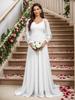 Elegantes Abendkleid mit langen Ärmeln aus Spitze Hochzeits- und Bankettkleid